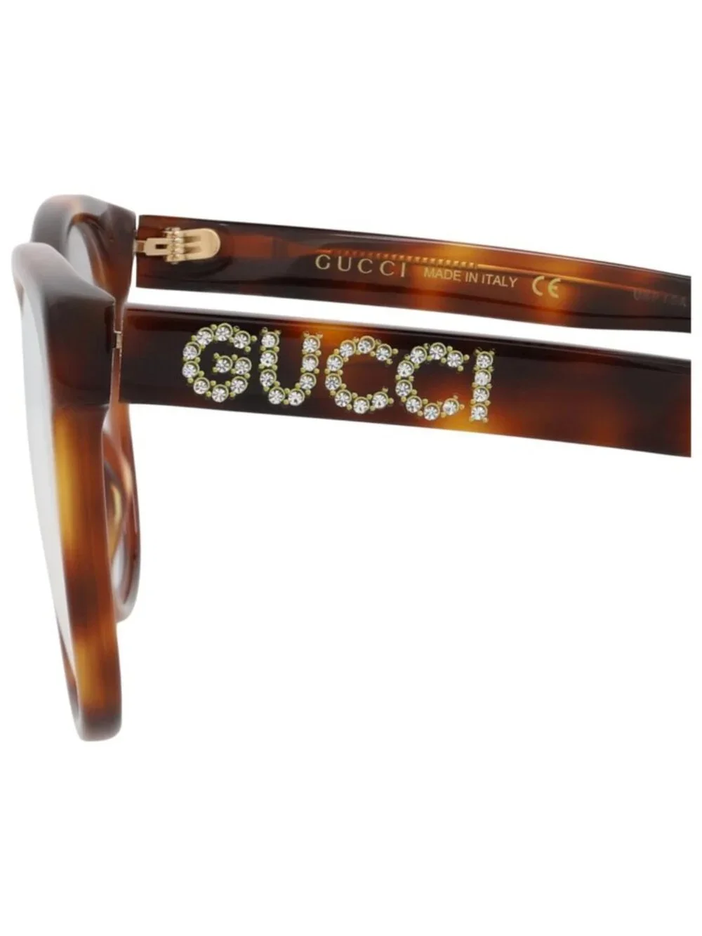 New Gucci Women's Eyeglasses Cat Eye Acetate Frame Havana Havana Transparent